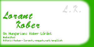 lorant kober business card