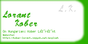 lorant kober business card
